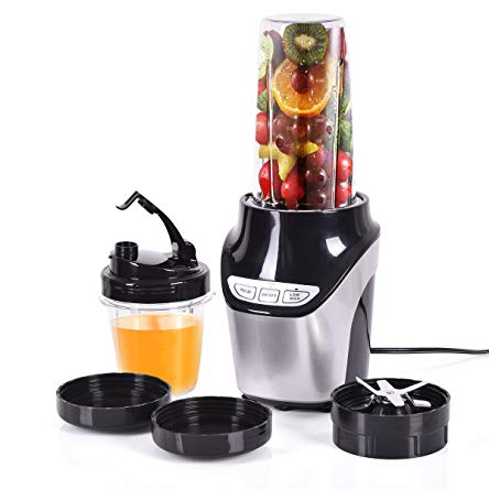 Costzon Fruit Blender Mixer Grinder Vegetable Processor 1000W 2 Speed, 2 Cups Included