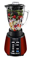 Oster BVCB07-R00-FFP Reverse Crush Counterforms Brushed Stainless Steel Blender with 6-Cup Glass Jar, Red