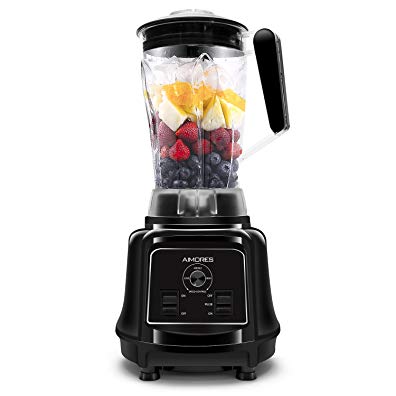 Aimores Professional Blender for Shakes and Smoothies, Food Processor Combo, Heavy Duty Juice Blender, 75oz Pitcher, 28,000RPM, Variable Speed Control, with Tamper & Recipe, ETL/FDA Certified (Black)