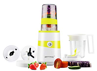 MixtoMax High Speed Smoothie Blender Multifunctional Mixer 1000W Compact and High-Power with 2 BPA Free Cups and 2 Stainless Steel Blades for Extracting and Milling …